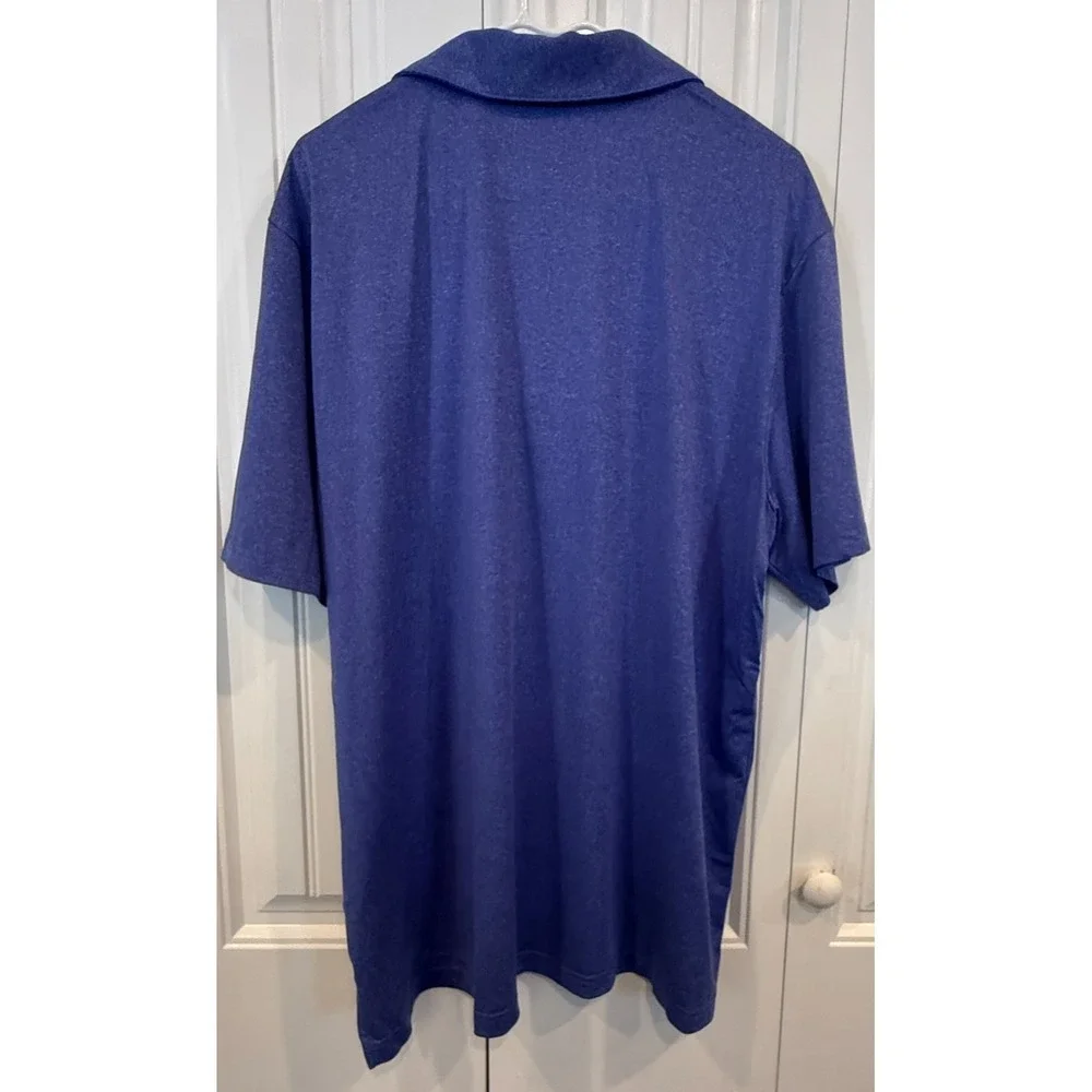 Adidas Men's Blue Heather Performance Golf Polo Shirt XL Moisture Wicking Athlet